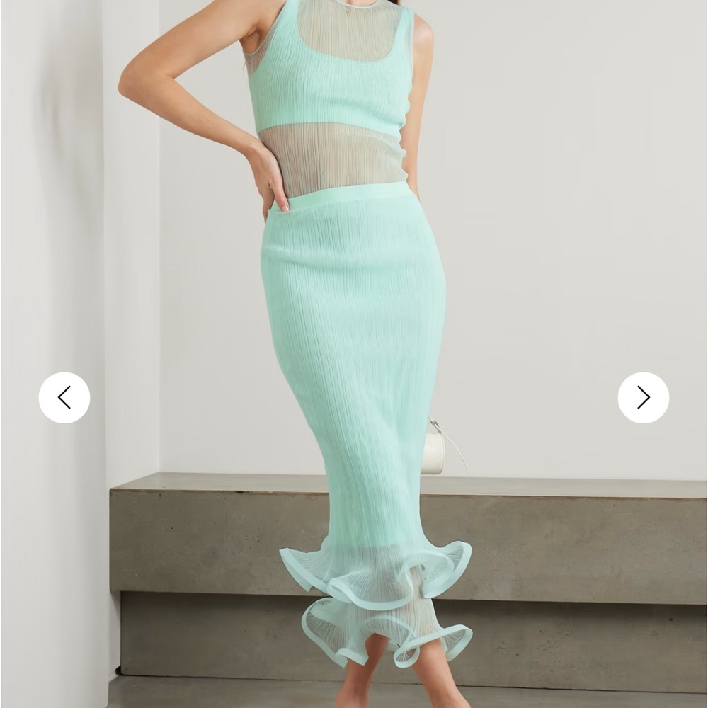 Jonathan Simkhai Plissé tank& Kelso skirt